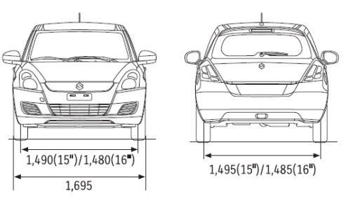 Размеры Suzuki Swift